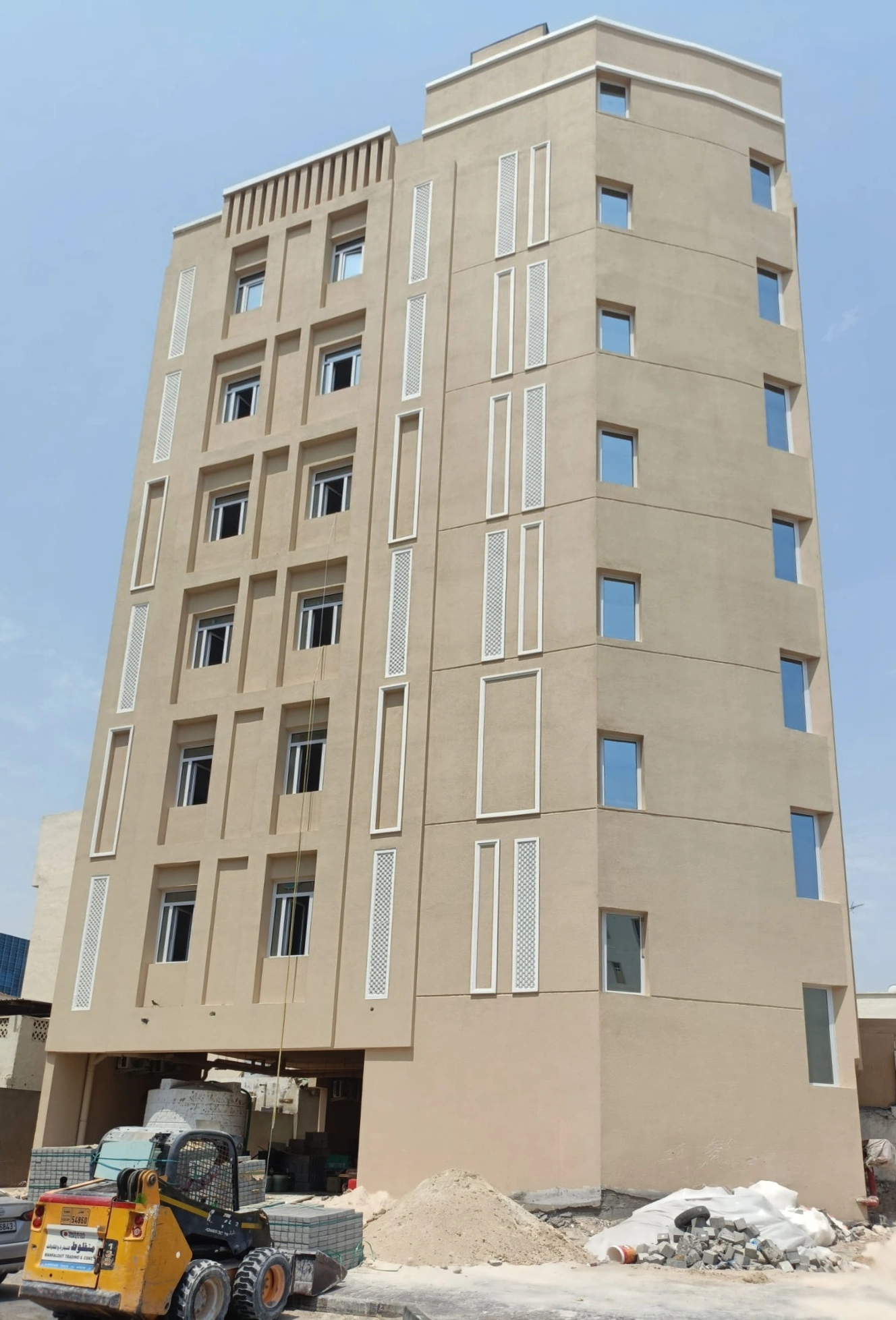 Completed façade with HVAC installation — A.S. Daniyal
