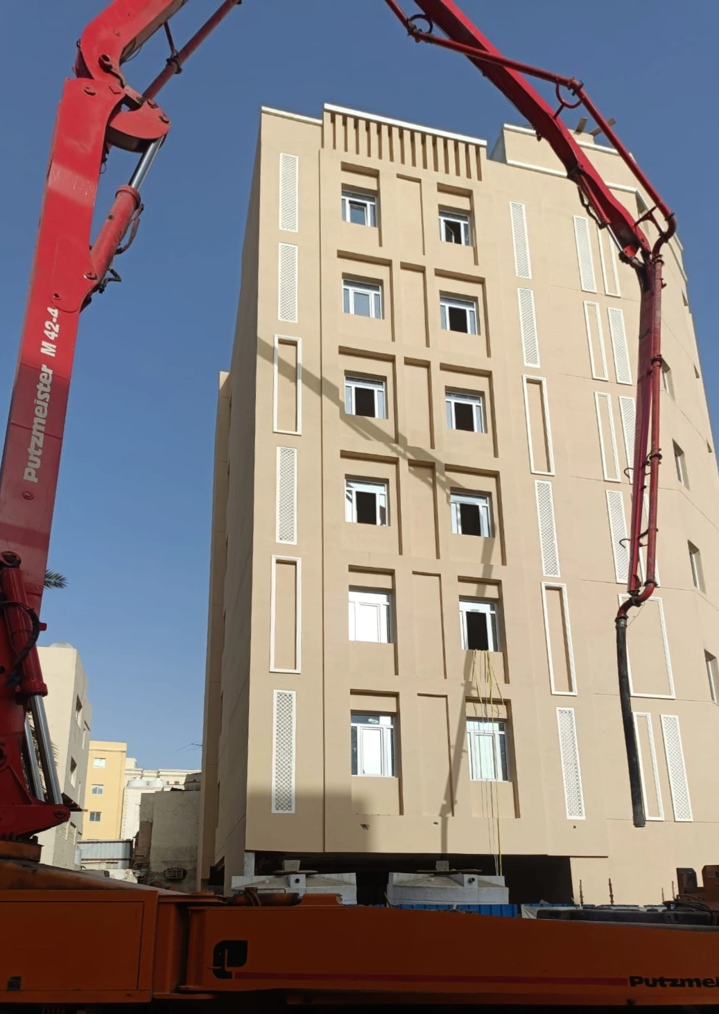 Concrete pour in progress — A.S. Daniyal site