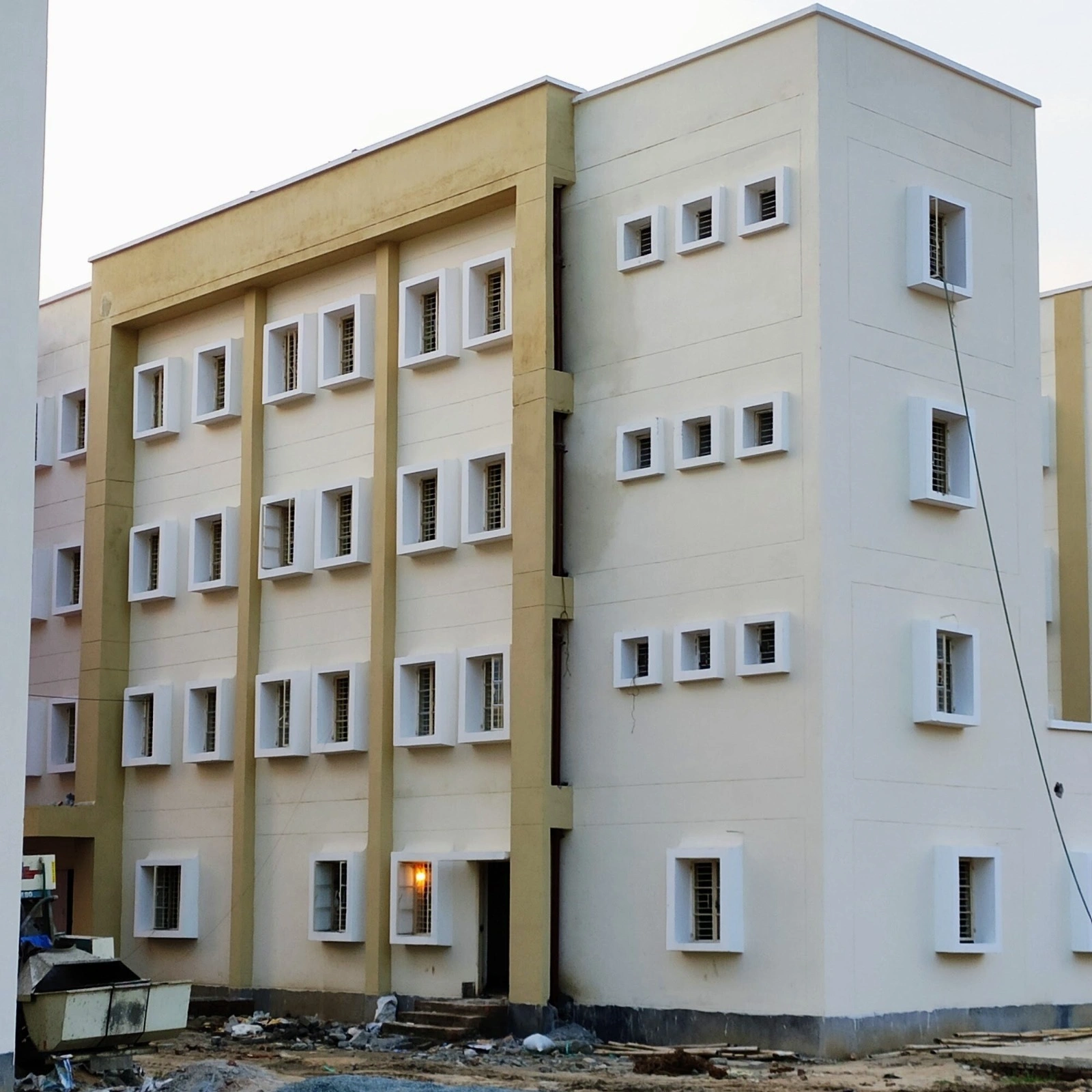 A.S. Daniyal civil works on a Doha project — concrete frame and site crew