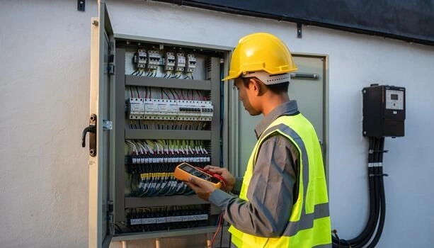 Electrical installation work by A.S. Daniyal on a Doha project