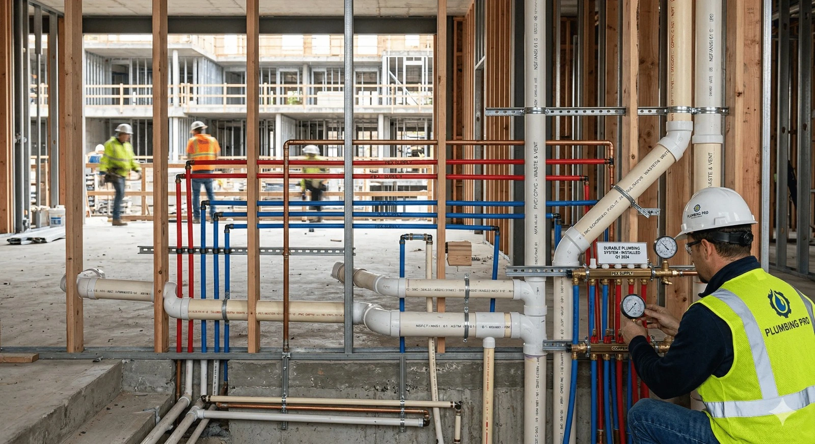 Plumbing installation work on an A.S. Daniyal project